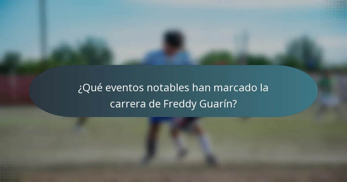 ¿Qué eventos notables han marcado la carrera de Freddy Guarín?